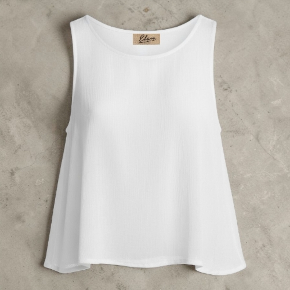 Elan Flowy Tank Top in White Women's Size XS NWT